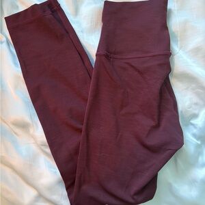 Lululemon Burgundy Blended Wunder Train Leggings
